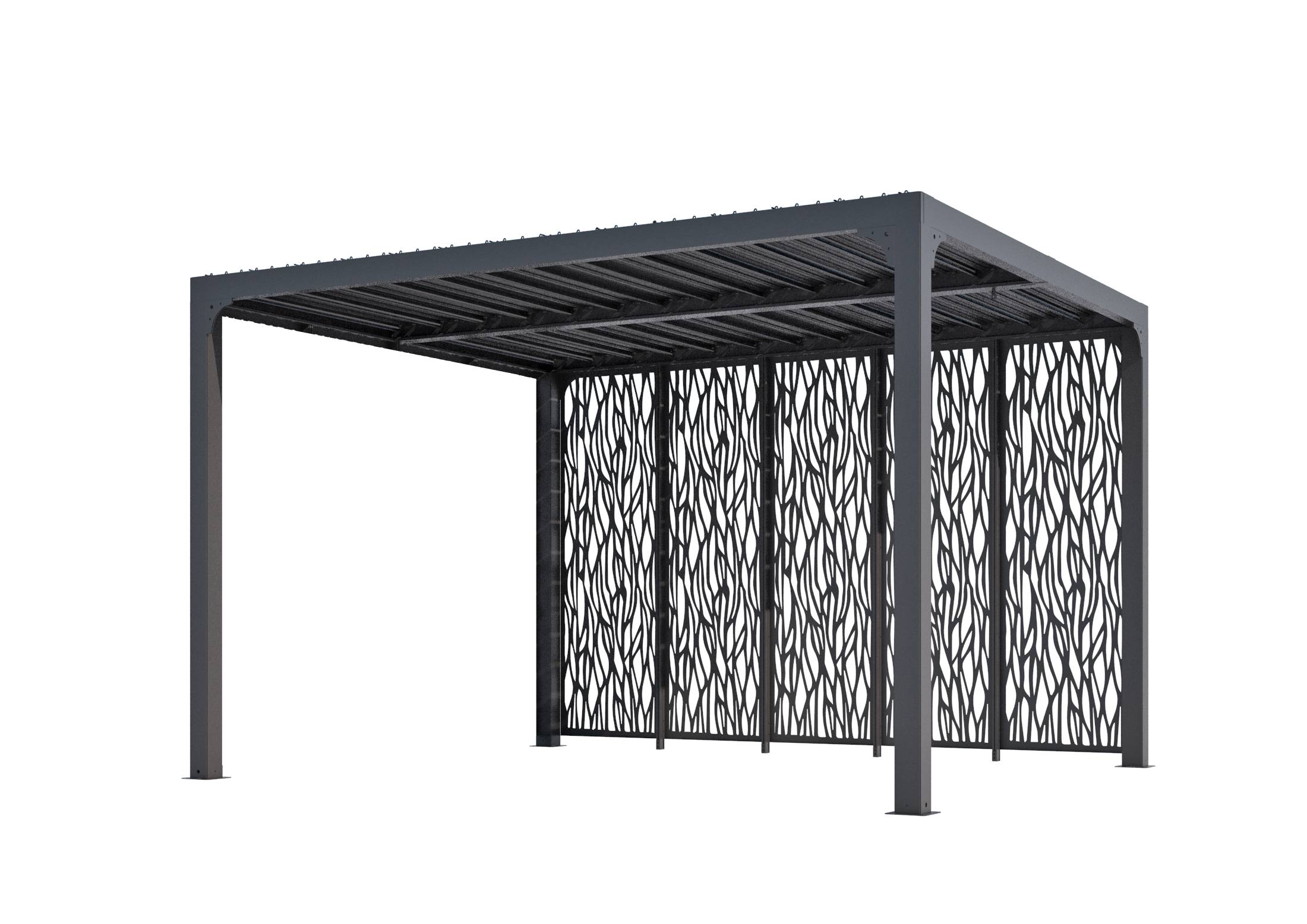 Pergola autoportante bioclima. alu. 5 panneaux Moucha. 10,80 m2 - Image 9