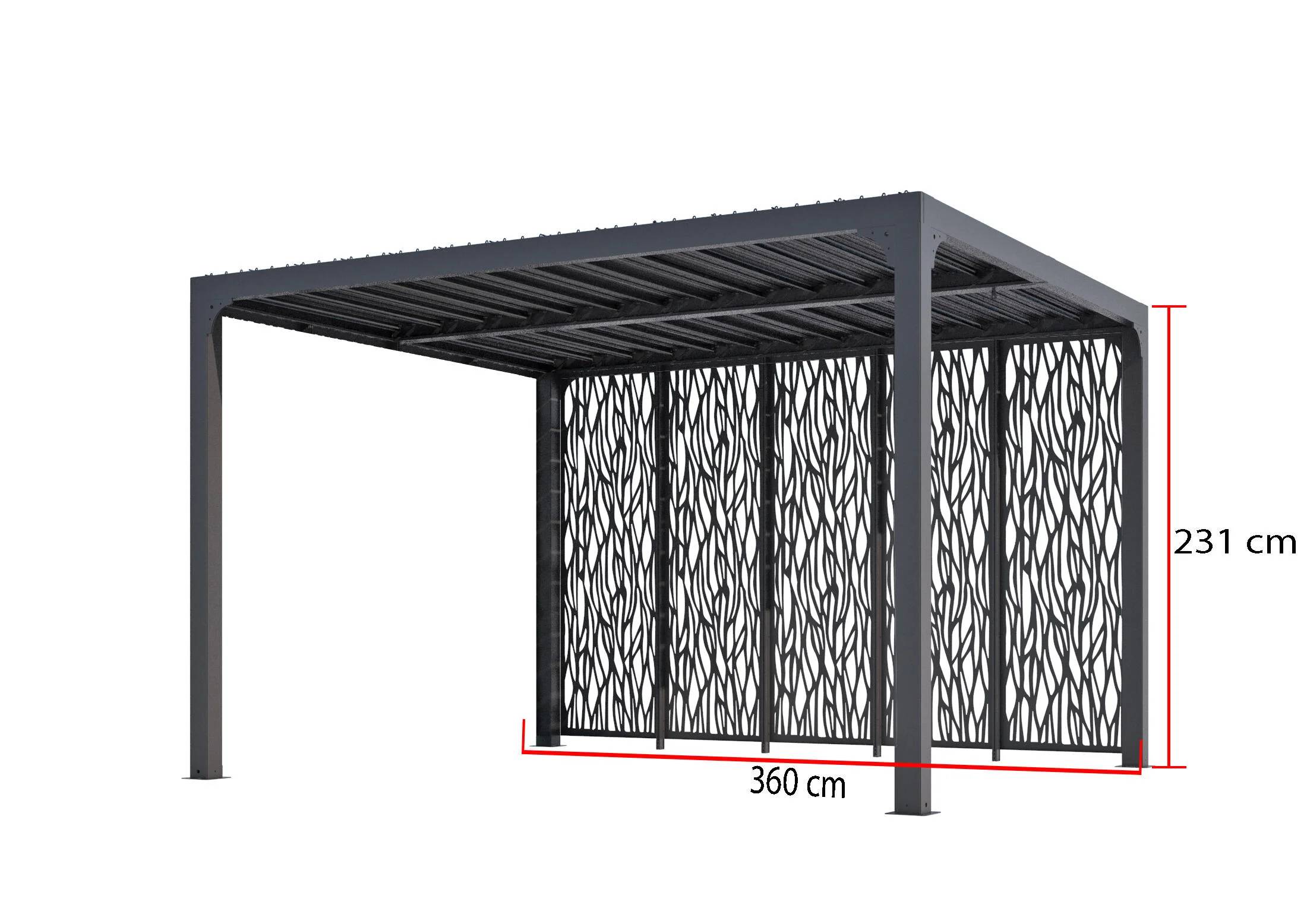 Pergola autoportante bioclima. alu. 5 panneaux Moucha. 10,80 m2 - Image 6