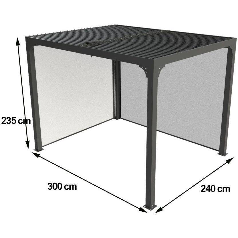 Pergola autoportante bioclim. en alu. avec rideau manuel 7m2 - Image 6
