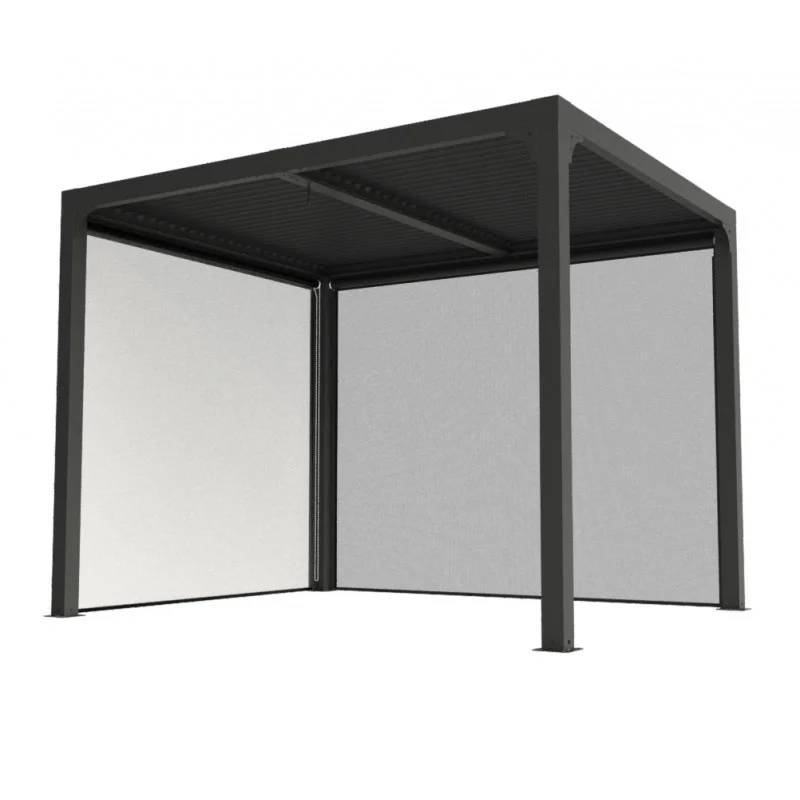 Pergola autoportante bioclim. en alu. avec rideau manuel 7m2 - Image 8
