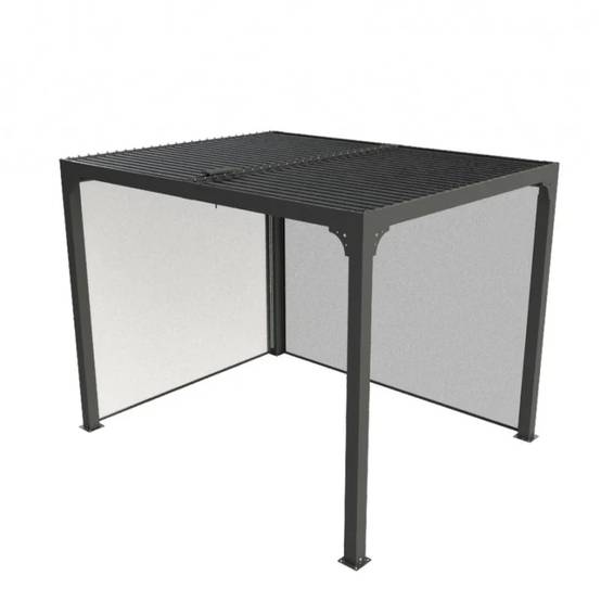 Pergola autoportante bioclim. en alu. avec rideau manuel 7m2 - Image 11