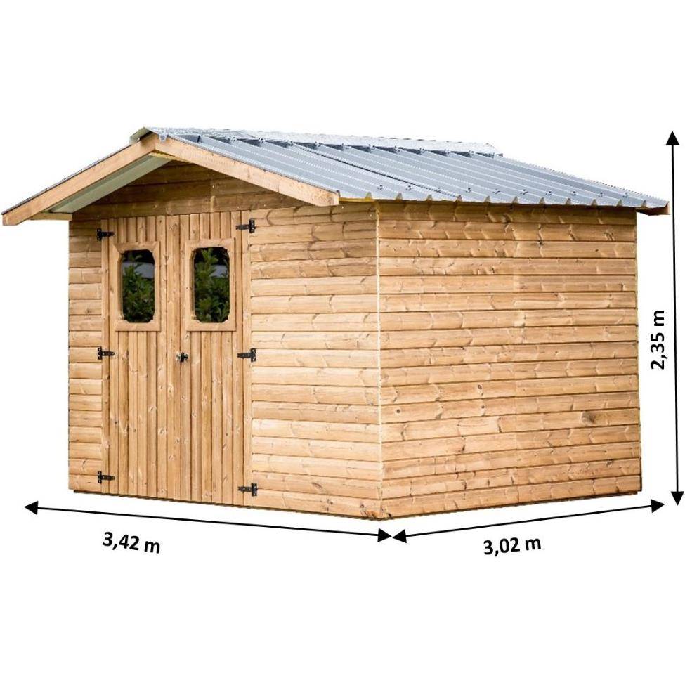 Habrita - Abri de jardin Bois Thermo-Chauffé 10,33m² Ep.19mm - HABRITA - Image 6