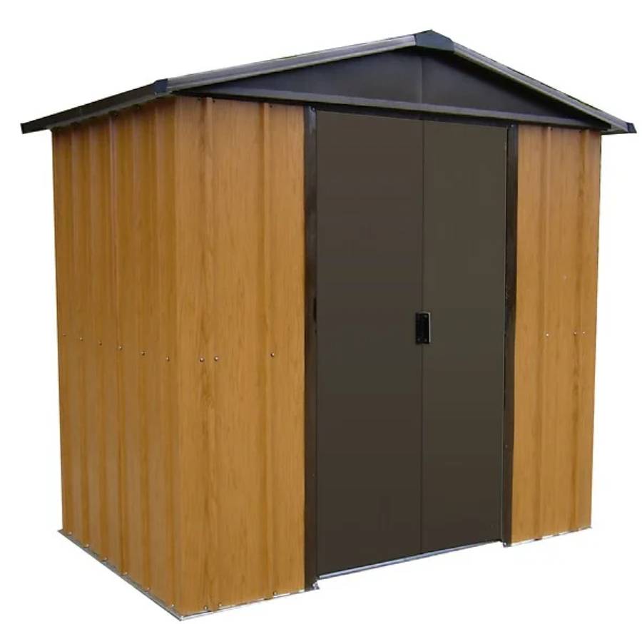 Abri de Jardin Métal Aspect Bois Marron L. 303 cm l. 197 cm H. 212 cm – YARDMASTER - Image 1