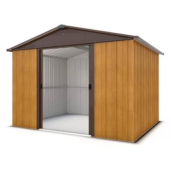 Abri de Jardin Métal Aspect Bois Marron L. 303 cm l. 197 cm H. 212 cm – YARDMASTER - Image 7