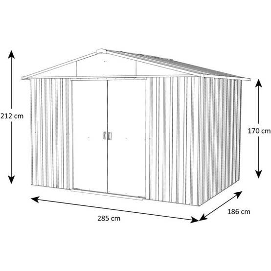 Abri de Jardin Métal Aspect Bois Marron L. 303 cm l. 197 cm H. 212 cm – YARDMASTER - Image 9