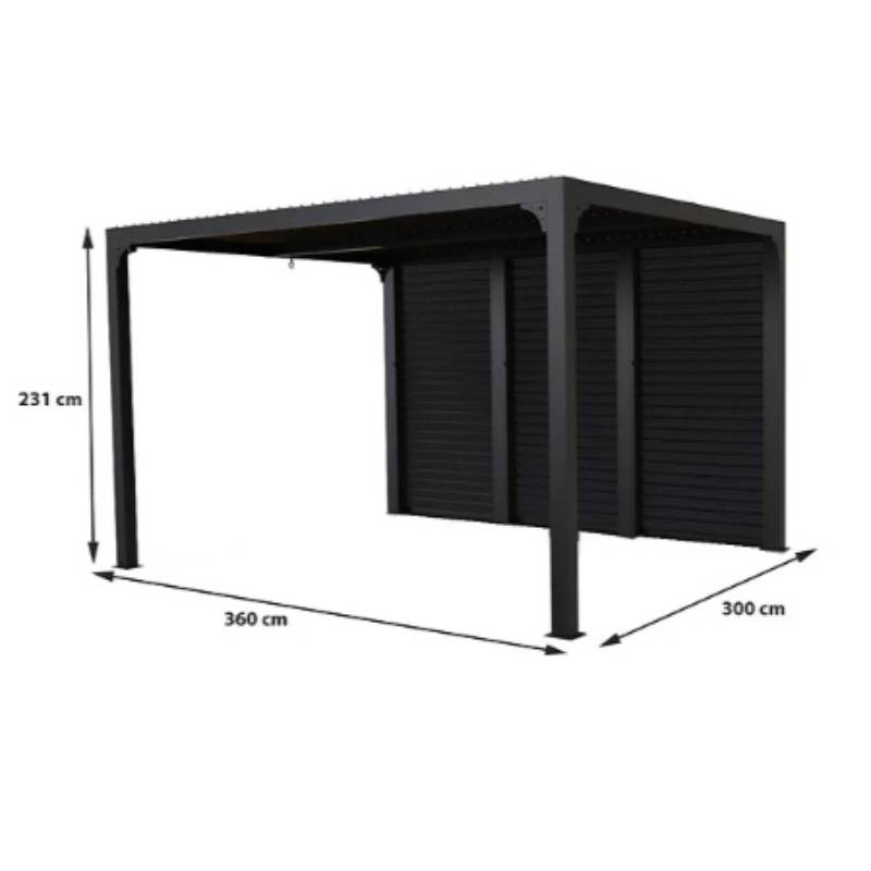Pergola autoport biocli. Alu Vantelles lat. côté 3m60- 10,80m2 - Image 3