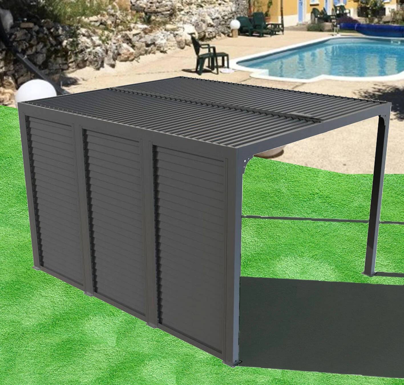 Pergola autoport biocli. Alu Vantelles lat. côté 3m60- 10,80m2 - Image 4