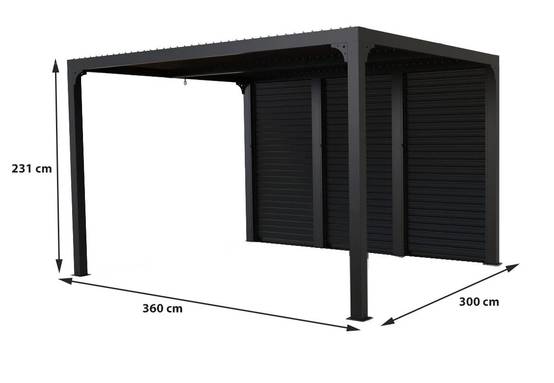 Pergola autoport biocli. Alu Vantelles lat. côté 3m60- 10,80m2 - Image 5