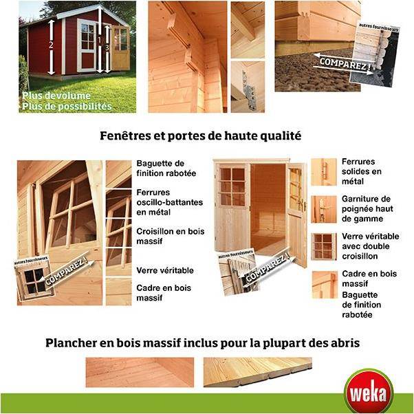 Weka - Abri de jardin bois Weka Anthracite 3,01 M2 Ep. 21 mm - Image 5