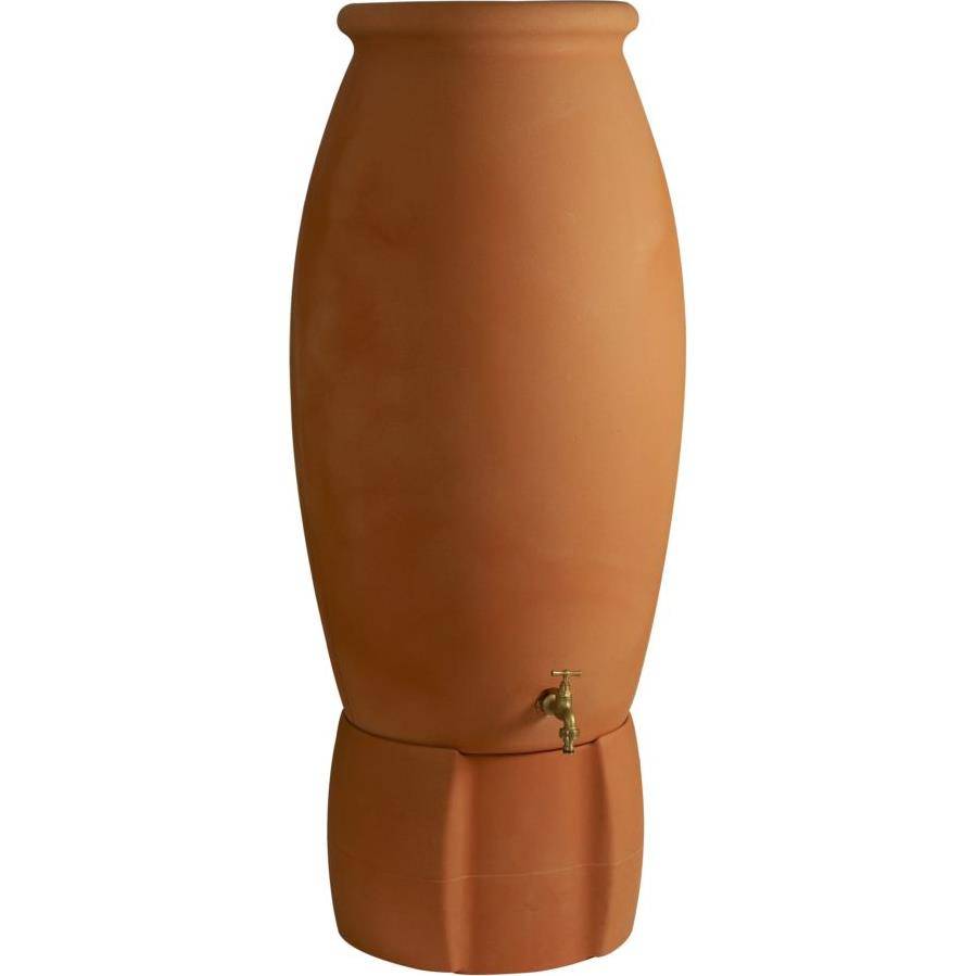 Belli - Récupérateur d'eau de pluie Jarre PE coloris terre cuite 235L Ø 60 x H. 146 cm + accessoires – BELLI
