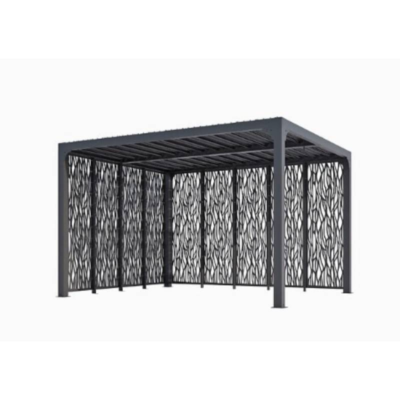 Pergola autoportante bioclim alu av panneaux sur 2 côtés 10,80 m2