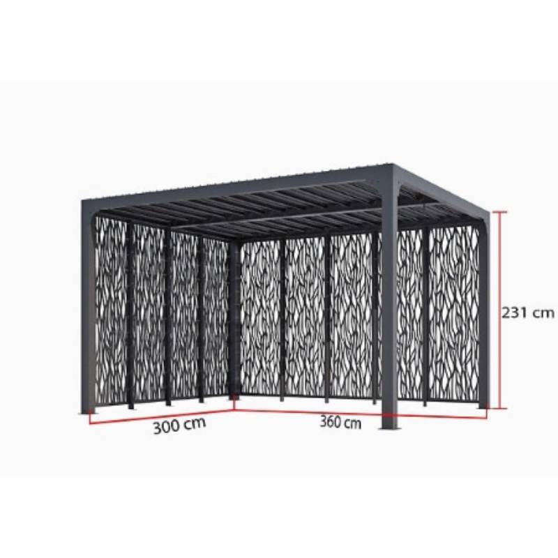 Pergola autoportante bioclim alu av panneaux sur 2 côtés 10,80 m2 - Image 7