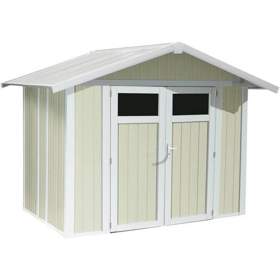 Grosfillex - Abri De Jardin PVC Gris Vert 4,9m² Ep.26mm Utility - GROSFILLEX - Image 2