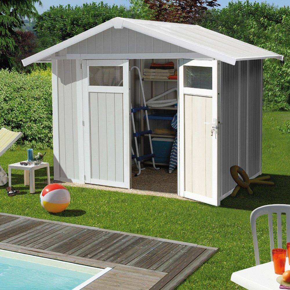Grosfillex - Abri De Jardin PVC Gris Vert 4,9m² Ep.26mm Utility - GROSFILLEX - Image 1