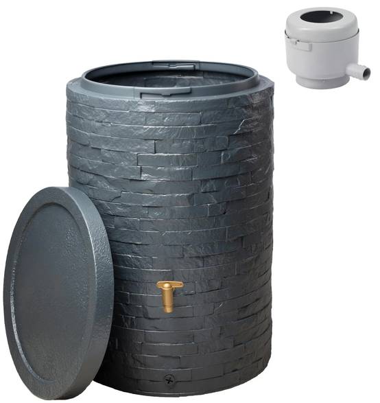 Graf - Récupérateur d'eau de pluie 250L robinet, collecteur et couvercle inclus gris graphite - GRAF - Image 7