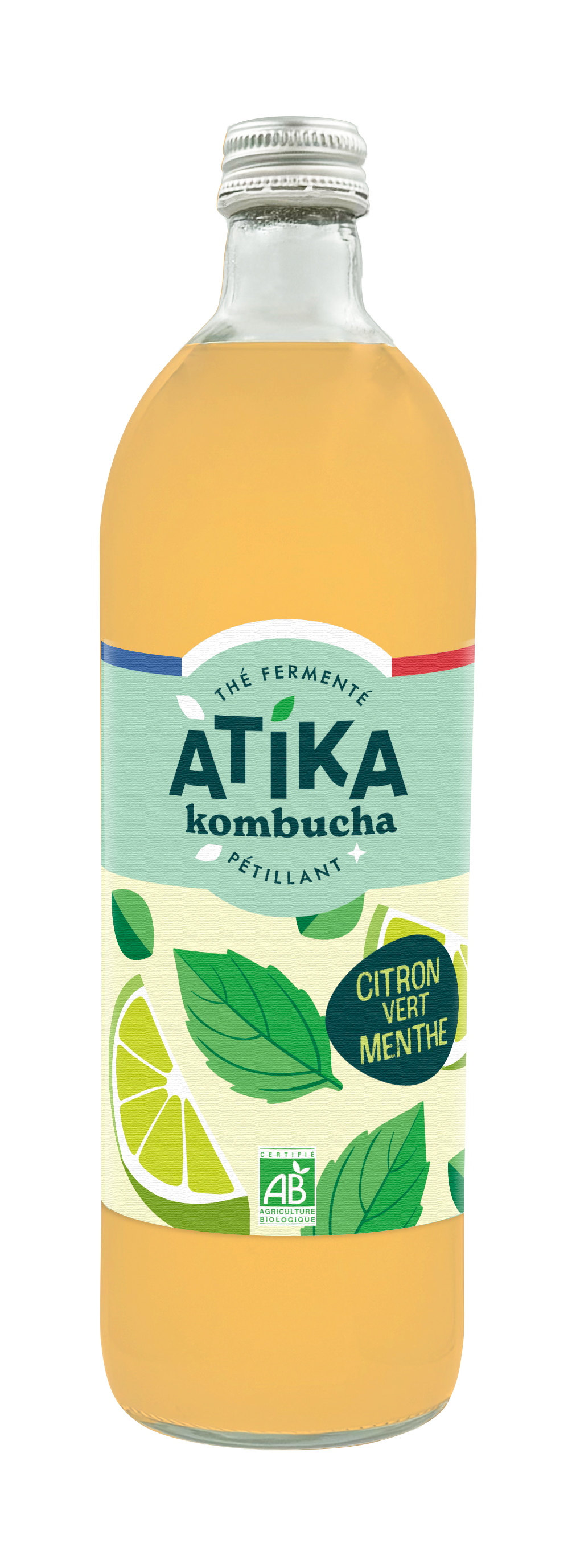Atika - Kombucha Citron Vert Menthe Bio 75 cl - Atika