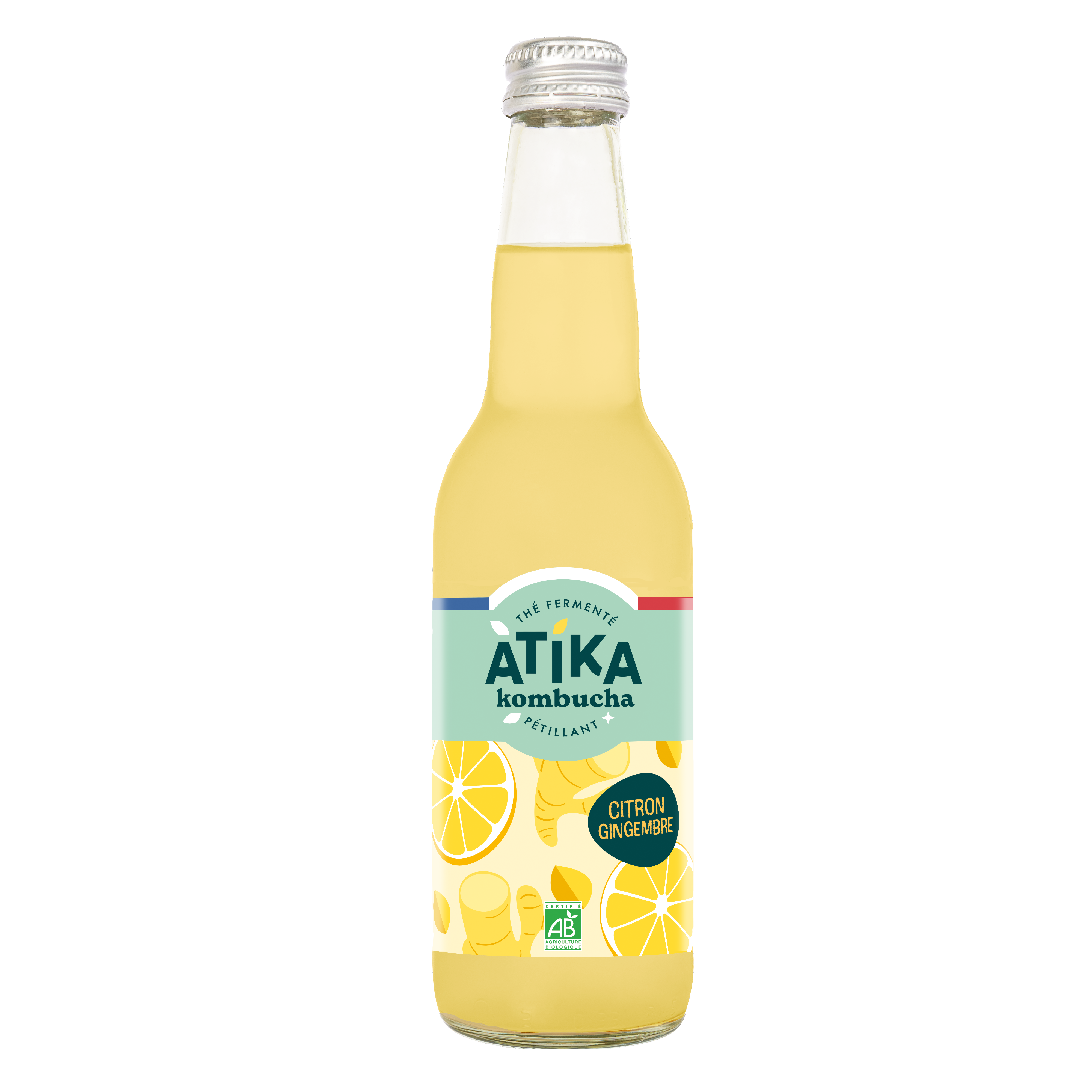 Atika - Kombucha Citron Gingembre Bio 33 cl - Atika