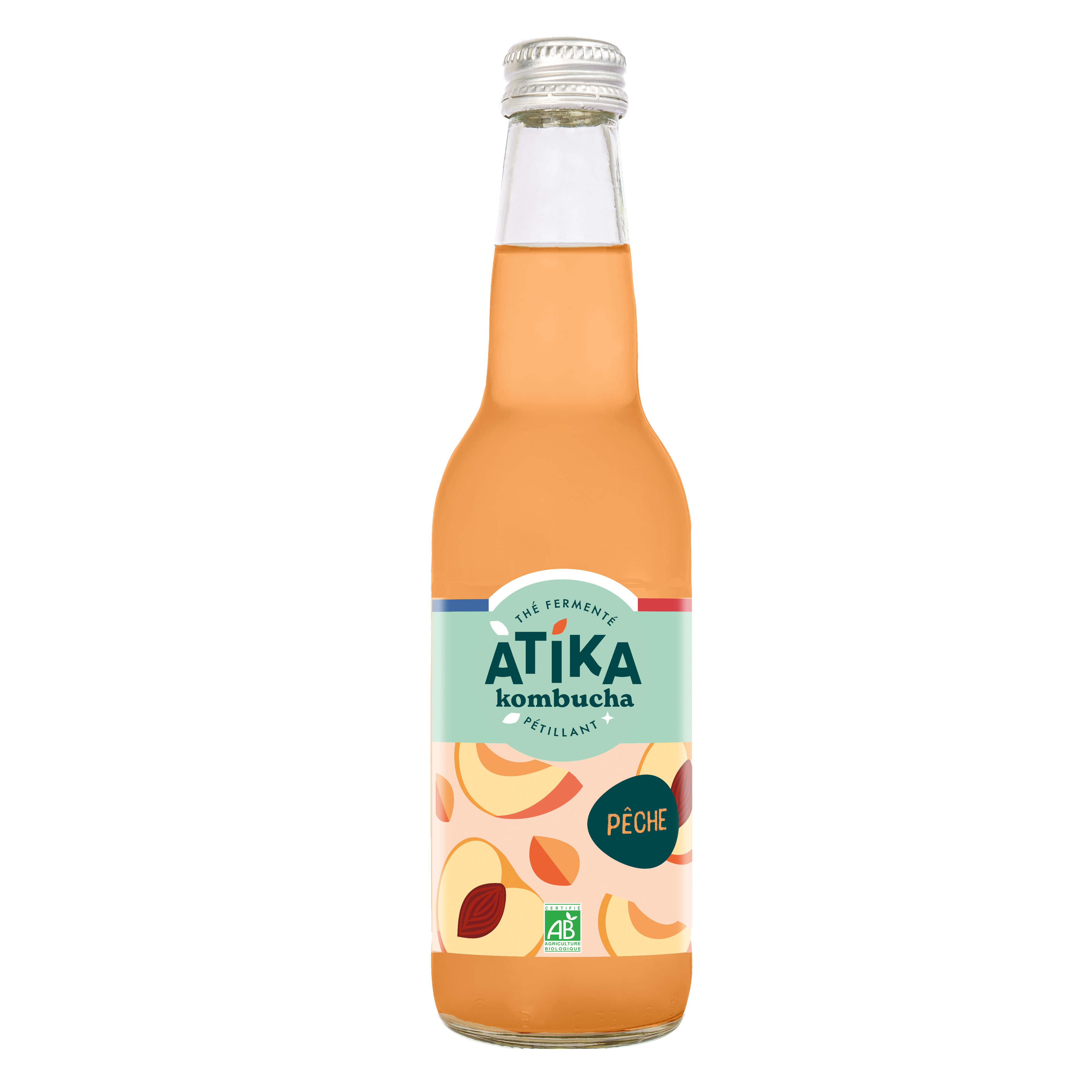 Atika - Kombucha Pêche Bio 33 cl - Atika