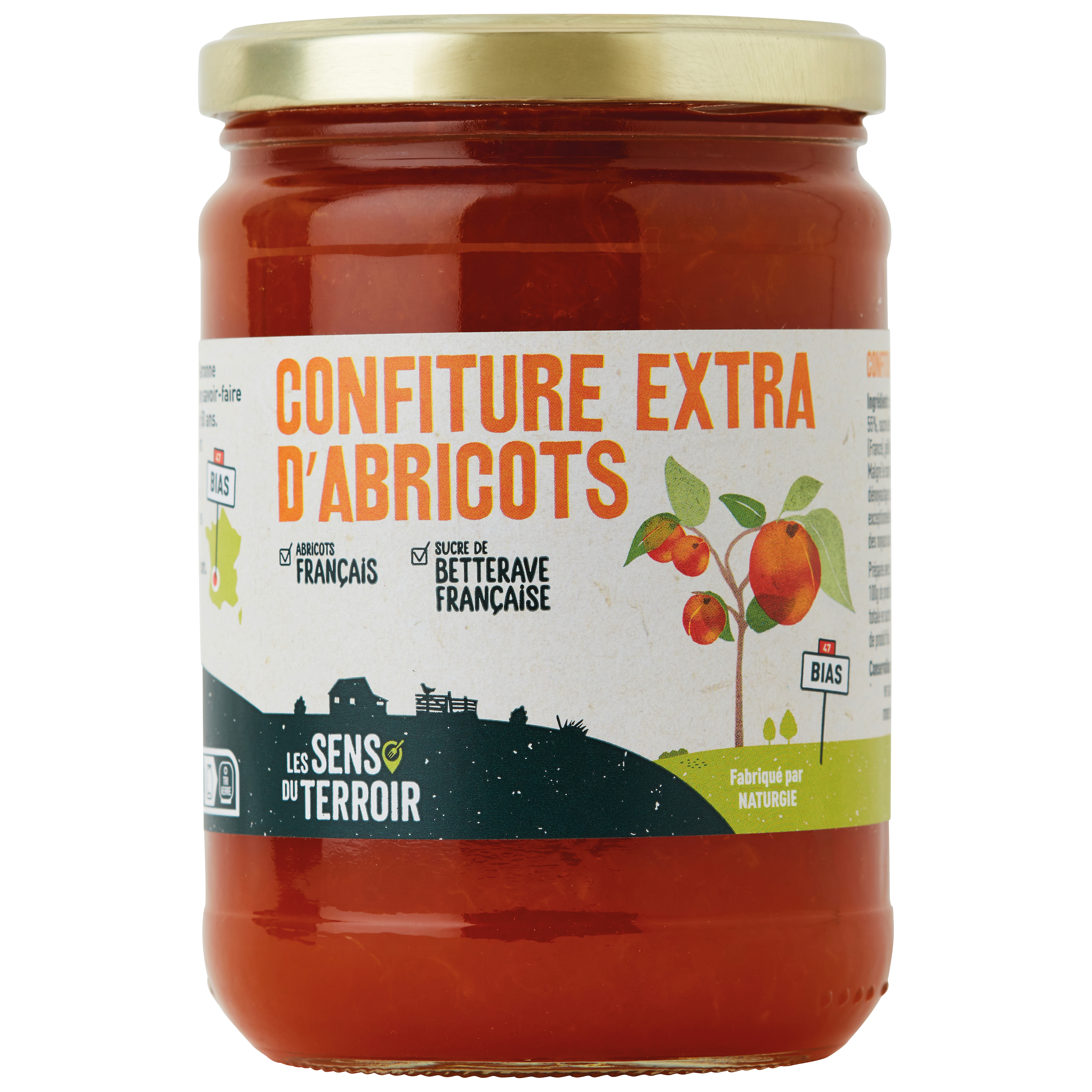 Les Sens du Terroir - Confiture d'abricots 660 g - Les Sens du Terroir