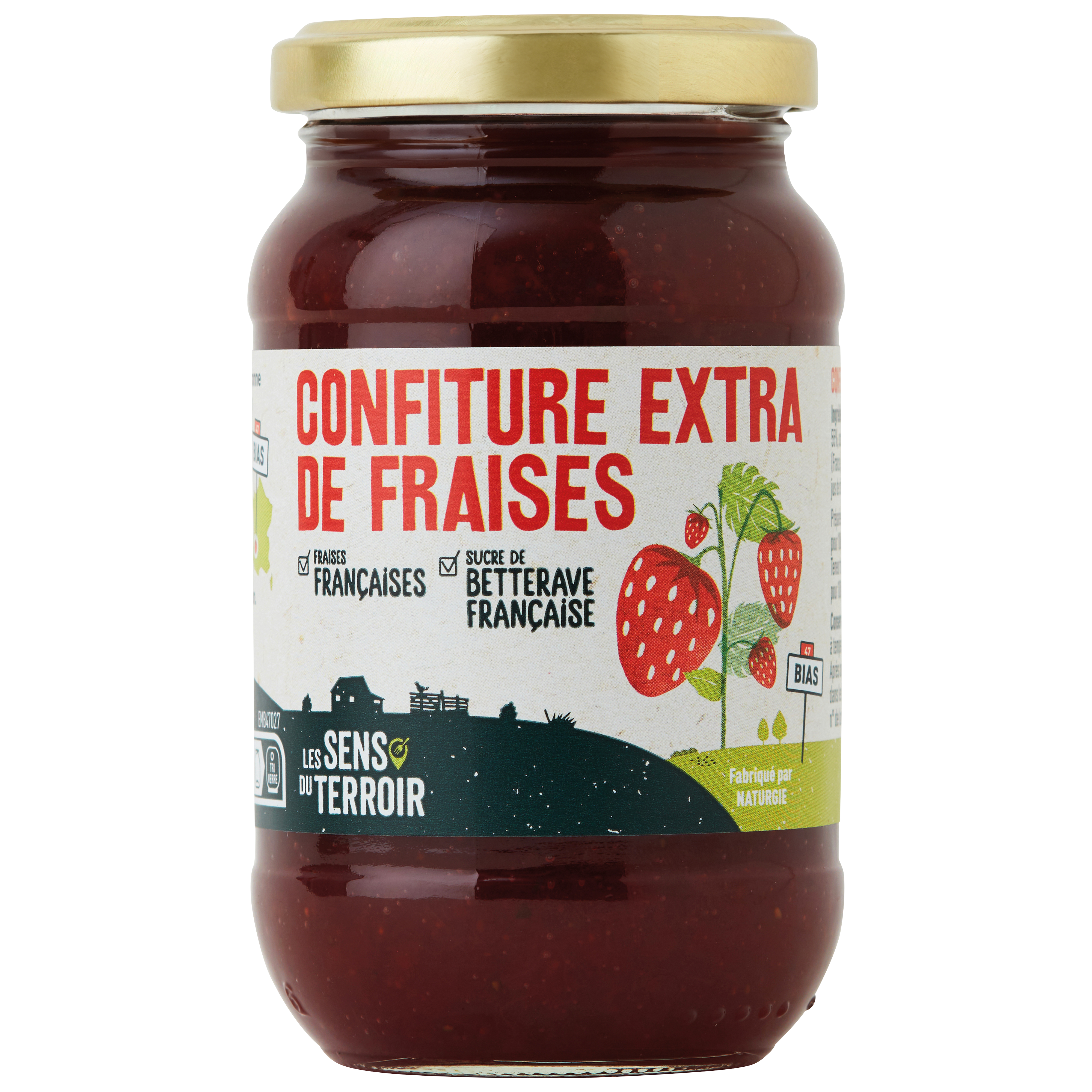 Les Sens du Terroir - Confiture extra de fraises 320 g - Les Sens du Terroir