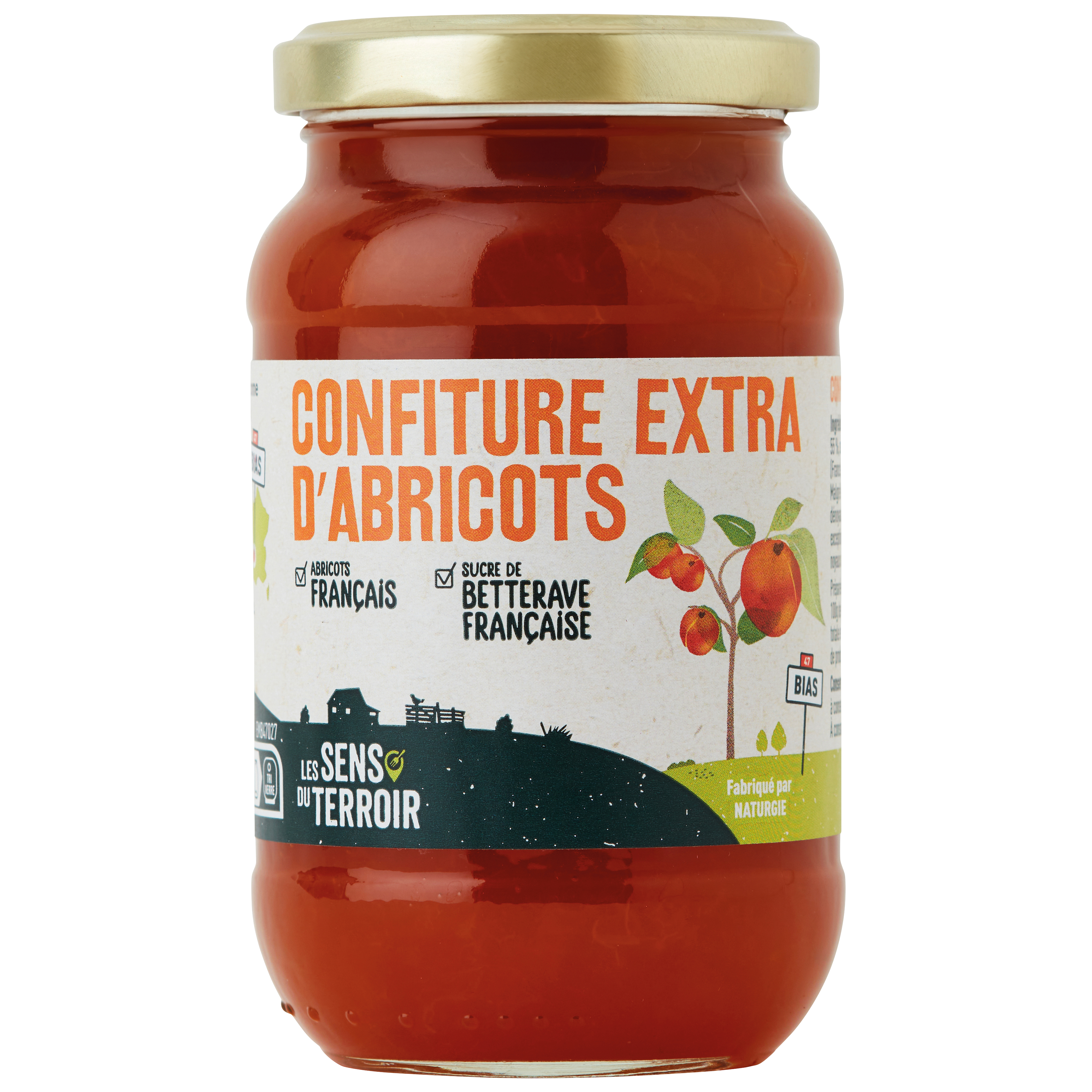 Les Sens du Terroir - Confiture d'abricots 320 g - Les Sens du Terroir