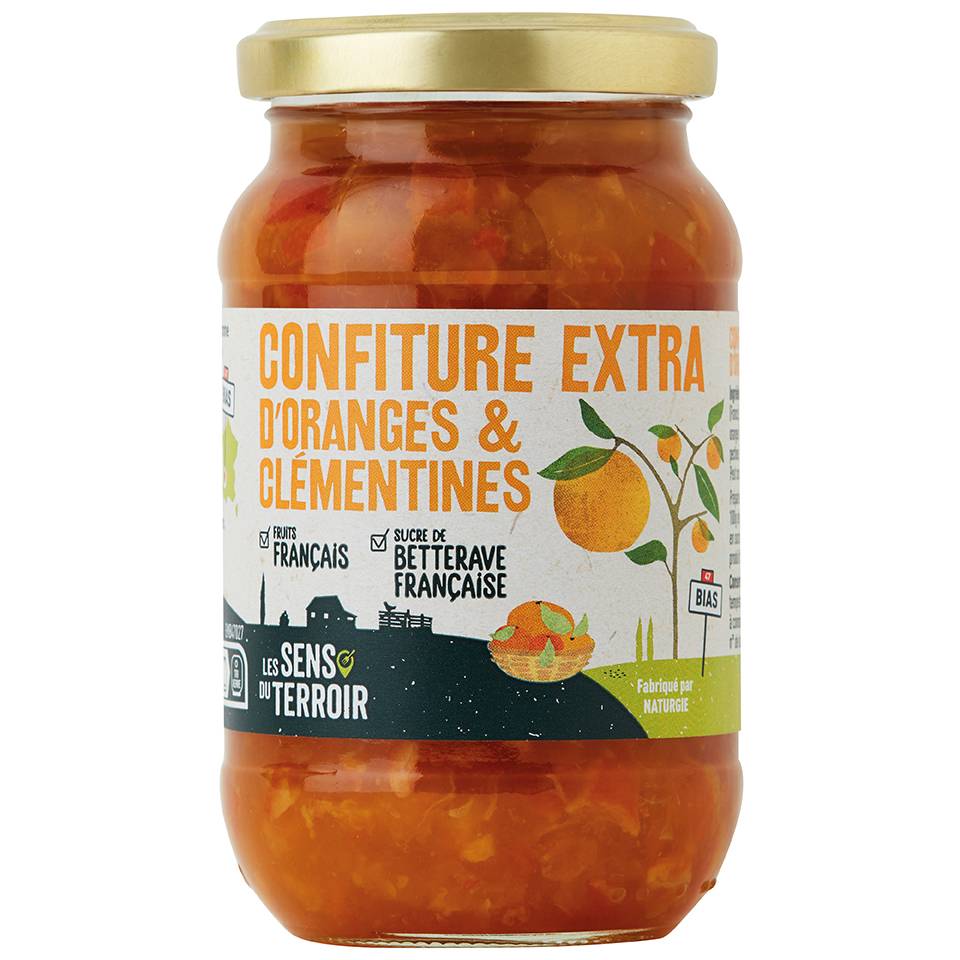 Les Sens du Terroir - Confiture extra oranges - clémentines 320 g - Les Sens du Terroir