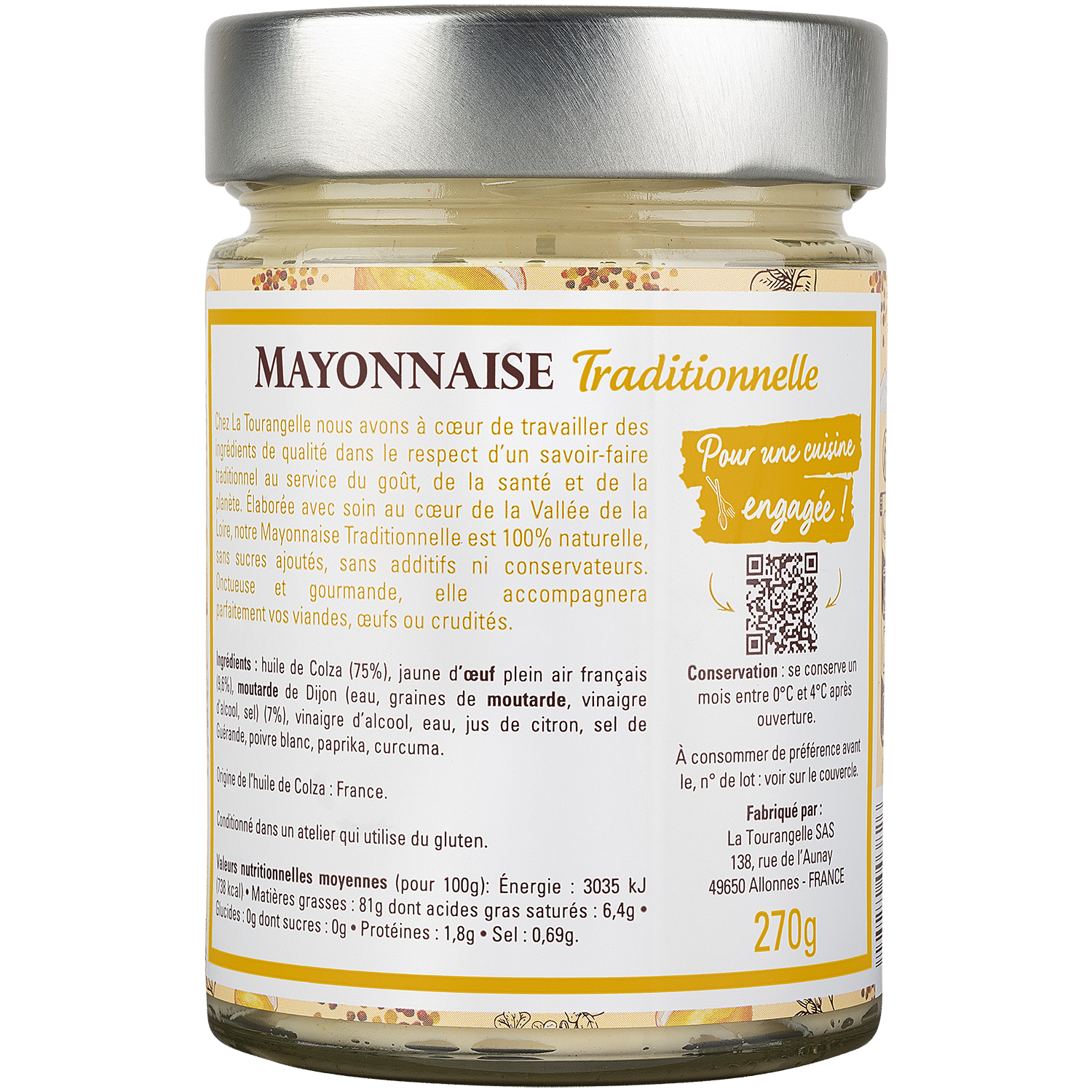 La Tourangelle - Mayonnaise traditionnelle 270 g - La Tourangelle - Image 2