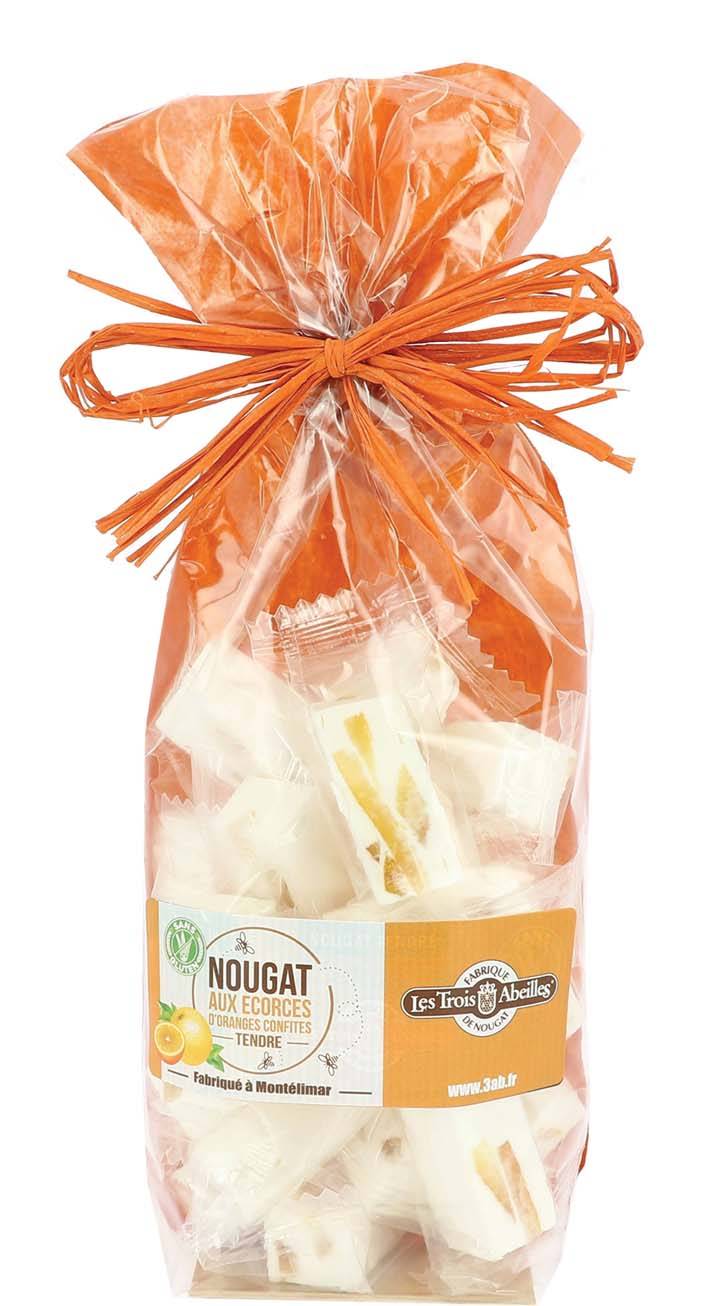Les Trois Abeilles - Sachet de nougat tendre aux écorces d’oranges confites 150 g - Les 3 Abeilles - Image 2