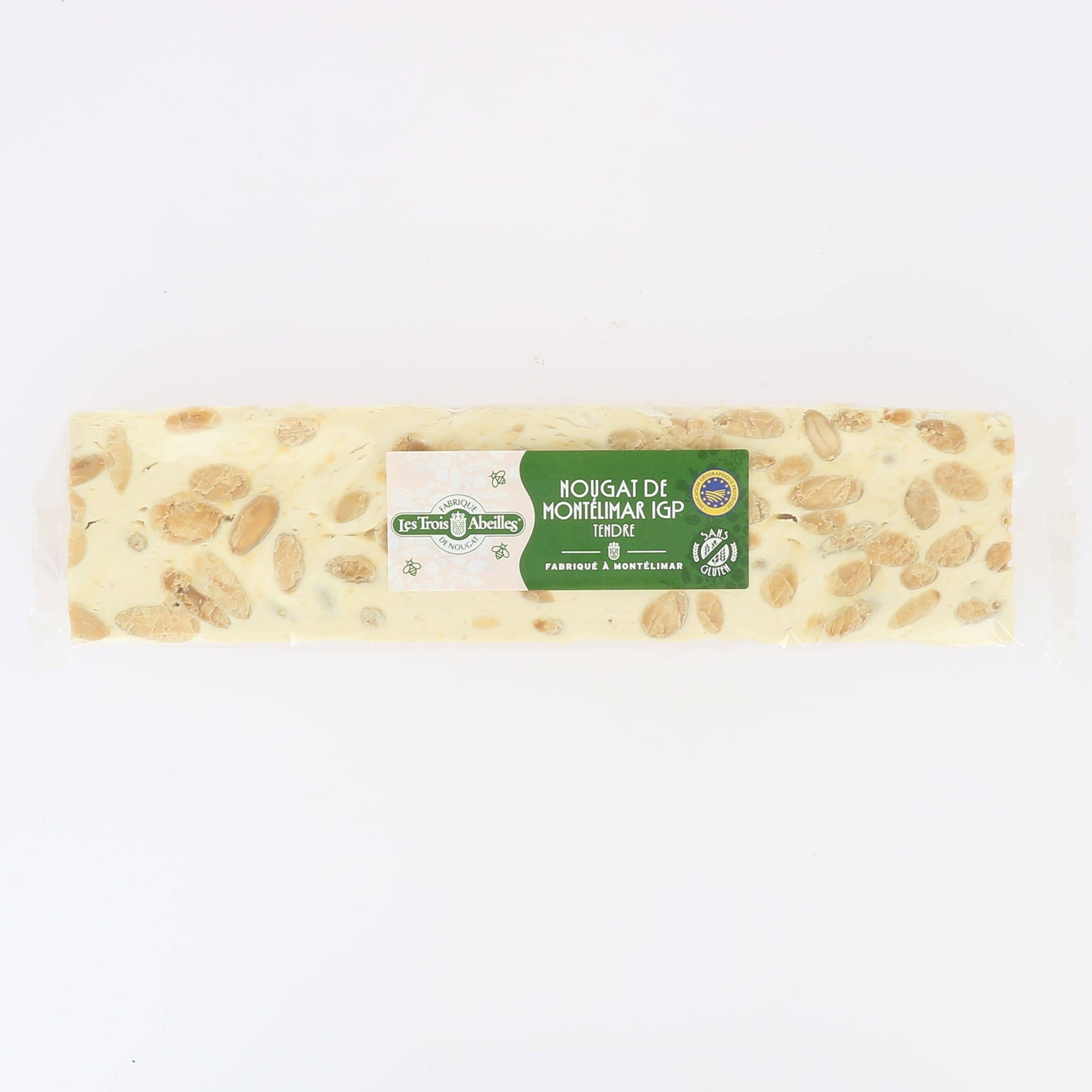 Les Trois Abeilles - Barre de Nougat de Montélimar IGP tendre 200 g - Les Trois Abeilles