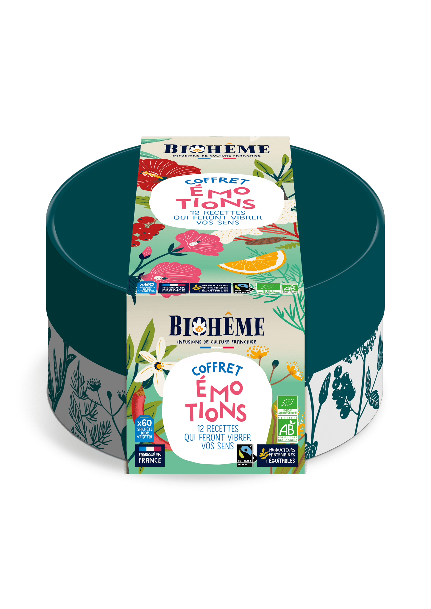 Coffret carton 60 infusettes - 12 Recettes Emotions