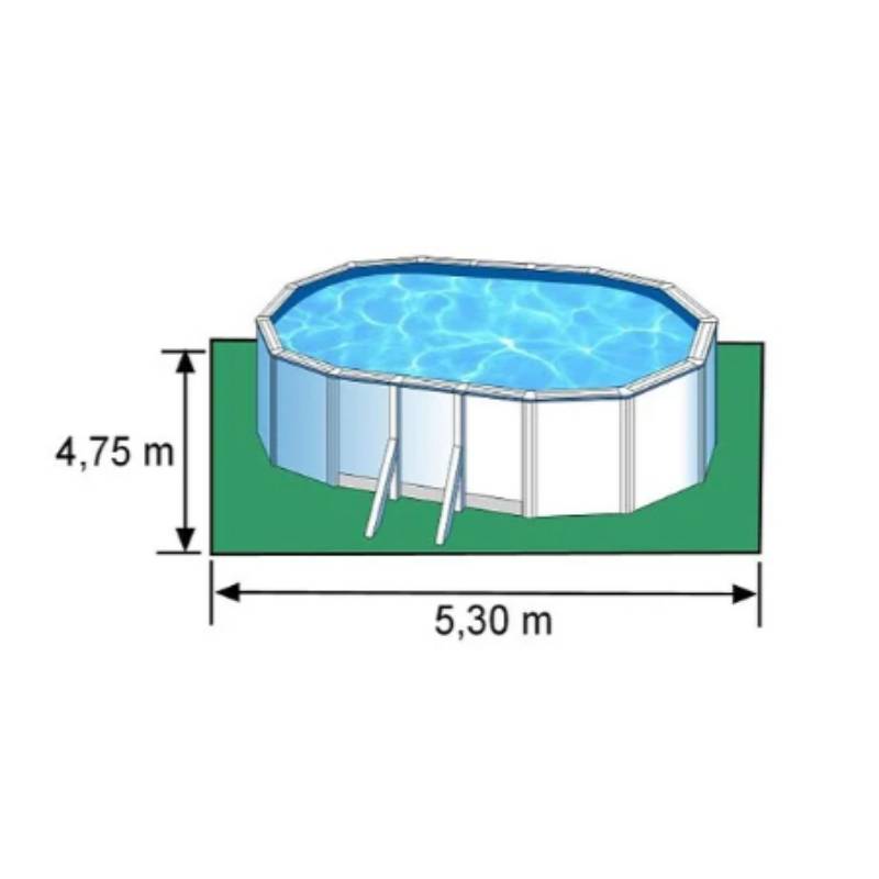 Gré - Piscine hors-sol ovale acier blanc 5,27 x 3,27 H1,22 m – GRE - Image 2