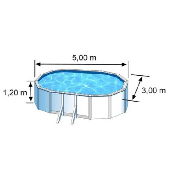 Gré - Piscine hors-sol ovale acier blanc 5,27 x 3,27 H1,22 m – GRE - Image 3