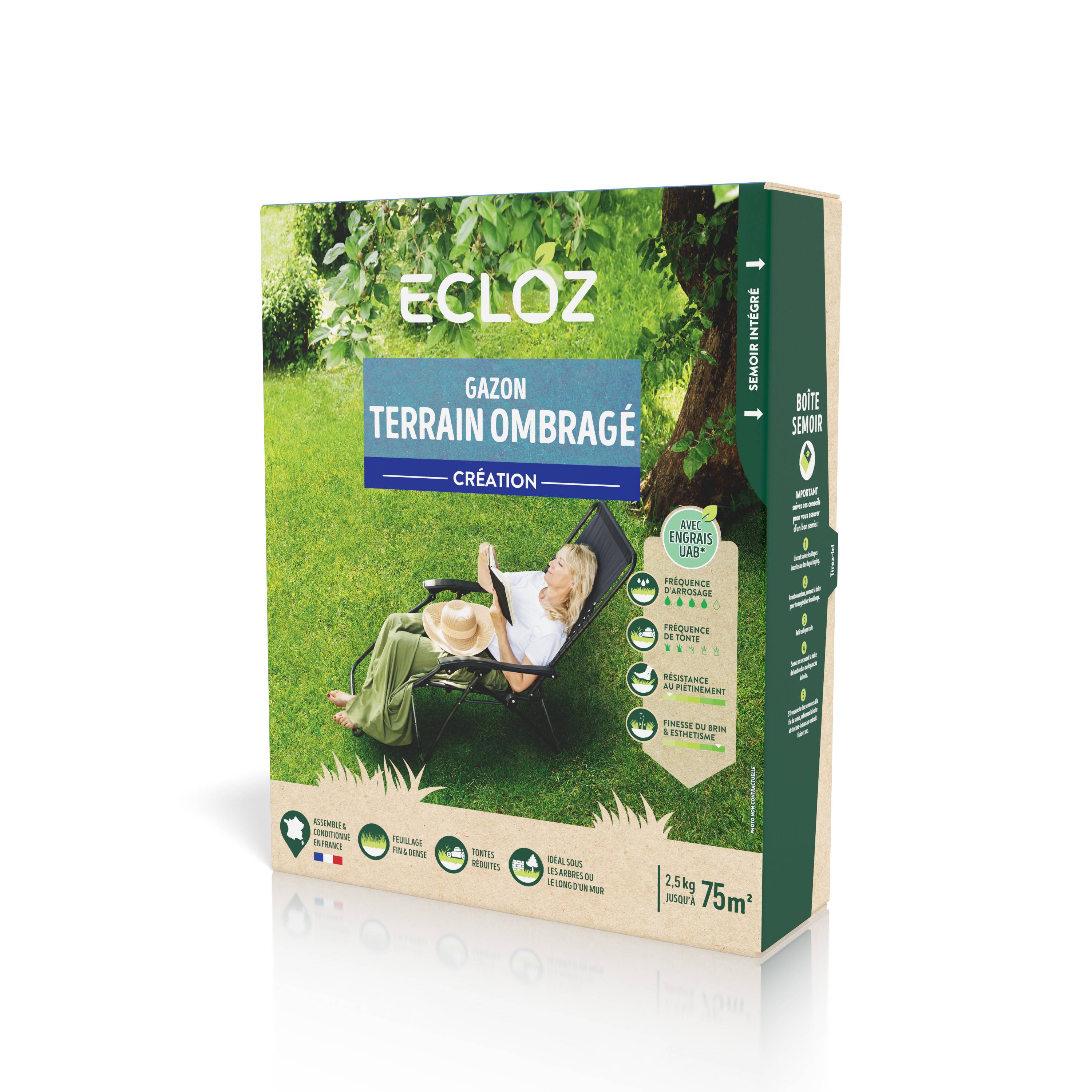 Ecloz - Gazon terrain ombragé 2,5 kg - Image 1