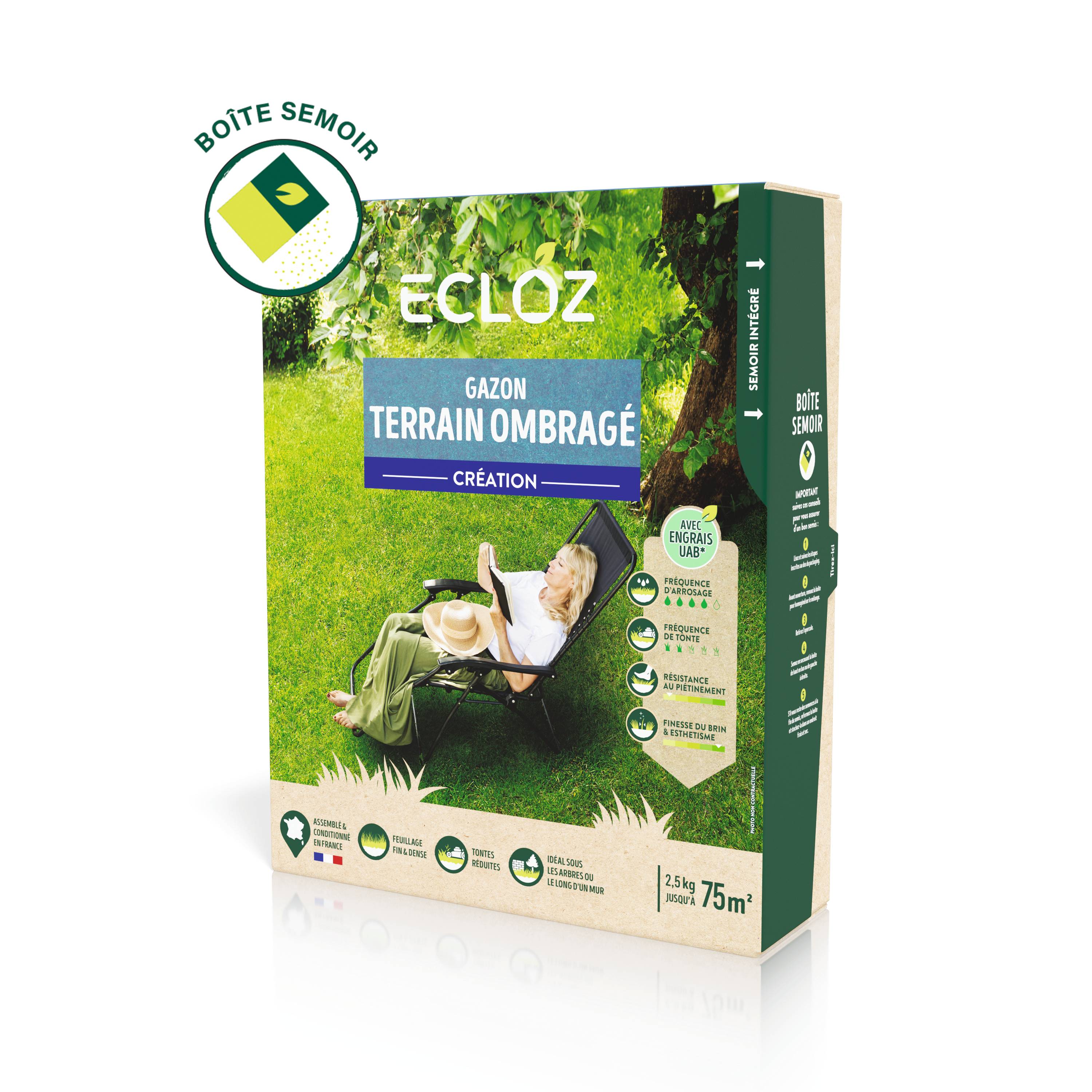 Ecloz - Semences de gazon - Terrain ombragé 2,5 kg - ECLOZ