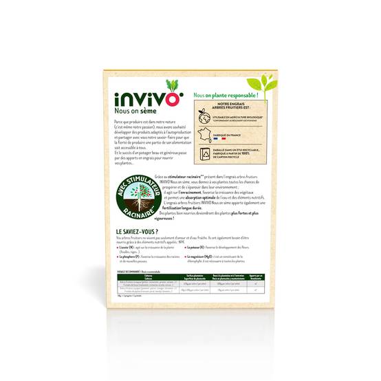 Invivo Nous On Sème - Engrais Arbres fruitiers Boîte 1,5kg - INVIVO Nous on sème - Image 2