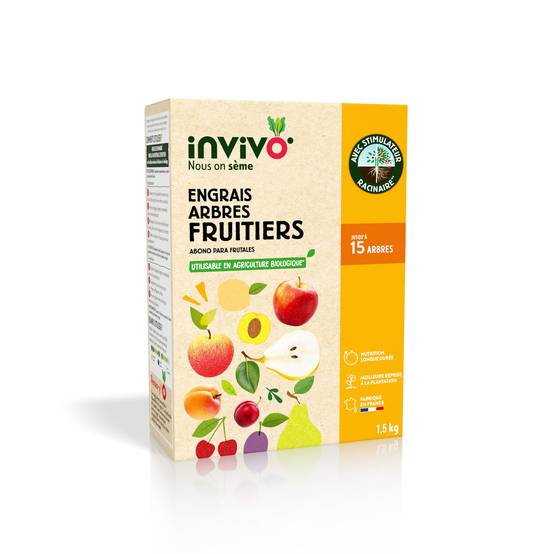 Invivo Nous On Sème - Engrais Arbres fruitiers Boîte 1,5kg - INVIVO Nous on sème - Image 1