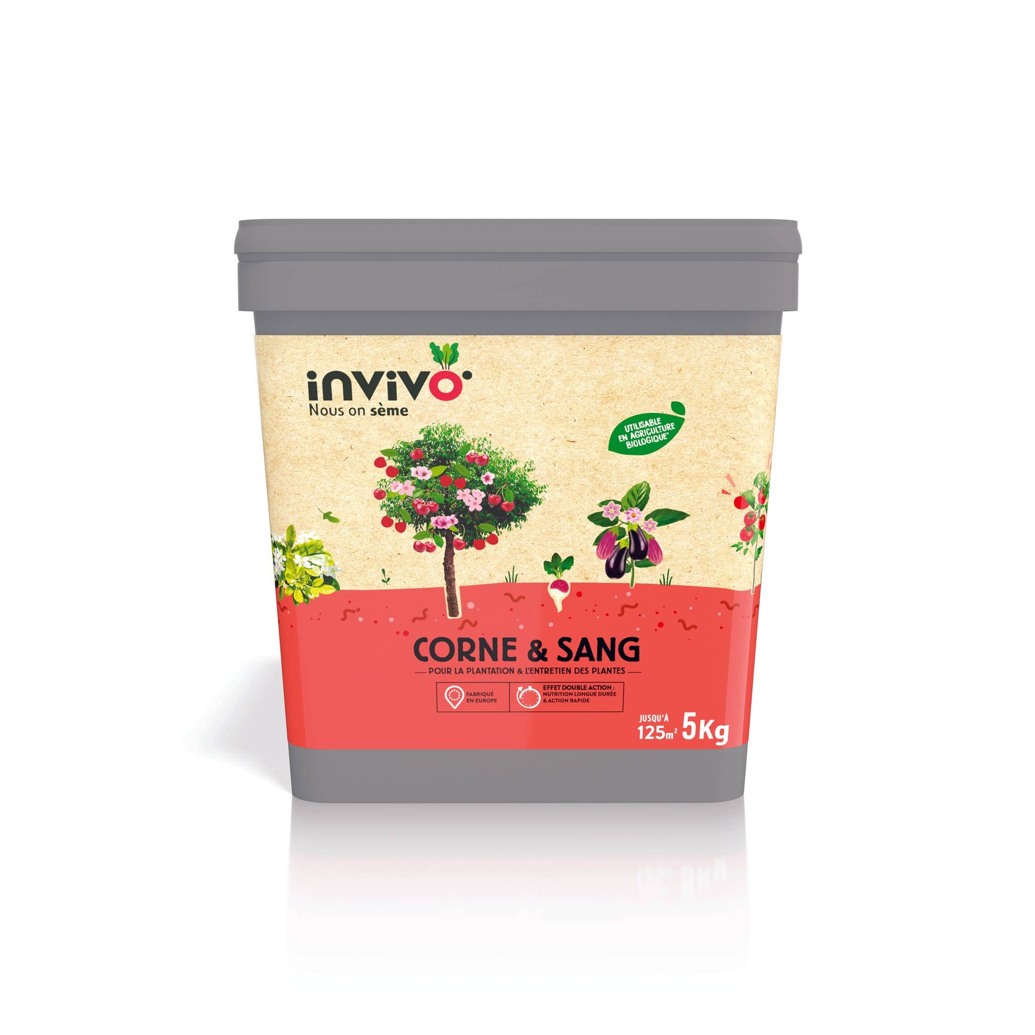Invivo Nous On Sème - Engrais Corne & Sang Seau  5kg - INVIVO Nous on sème - Image 1