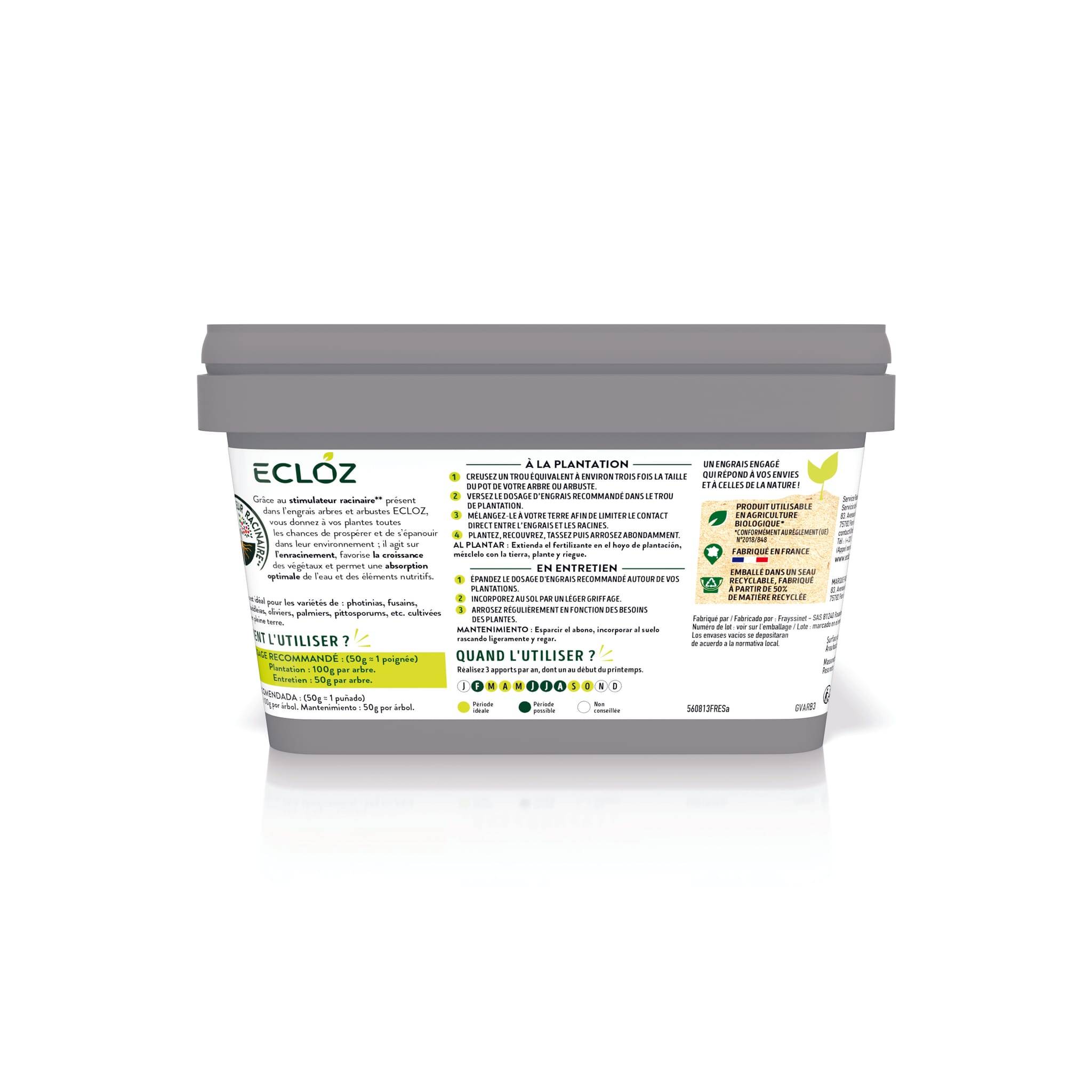 Ecloz - Engrais Arbres & Arbustes Seau  3kg - ECLOZ - Image 3