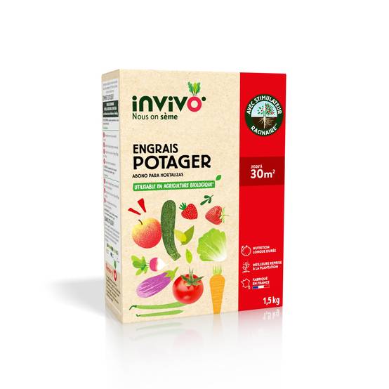 Invivo Nous On Sème - Engrais Potager Boîte de 1,5 kg - INVIVO Nous on sème - Image 1