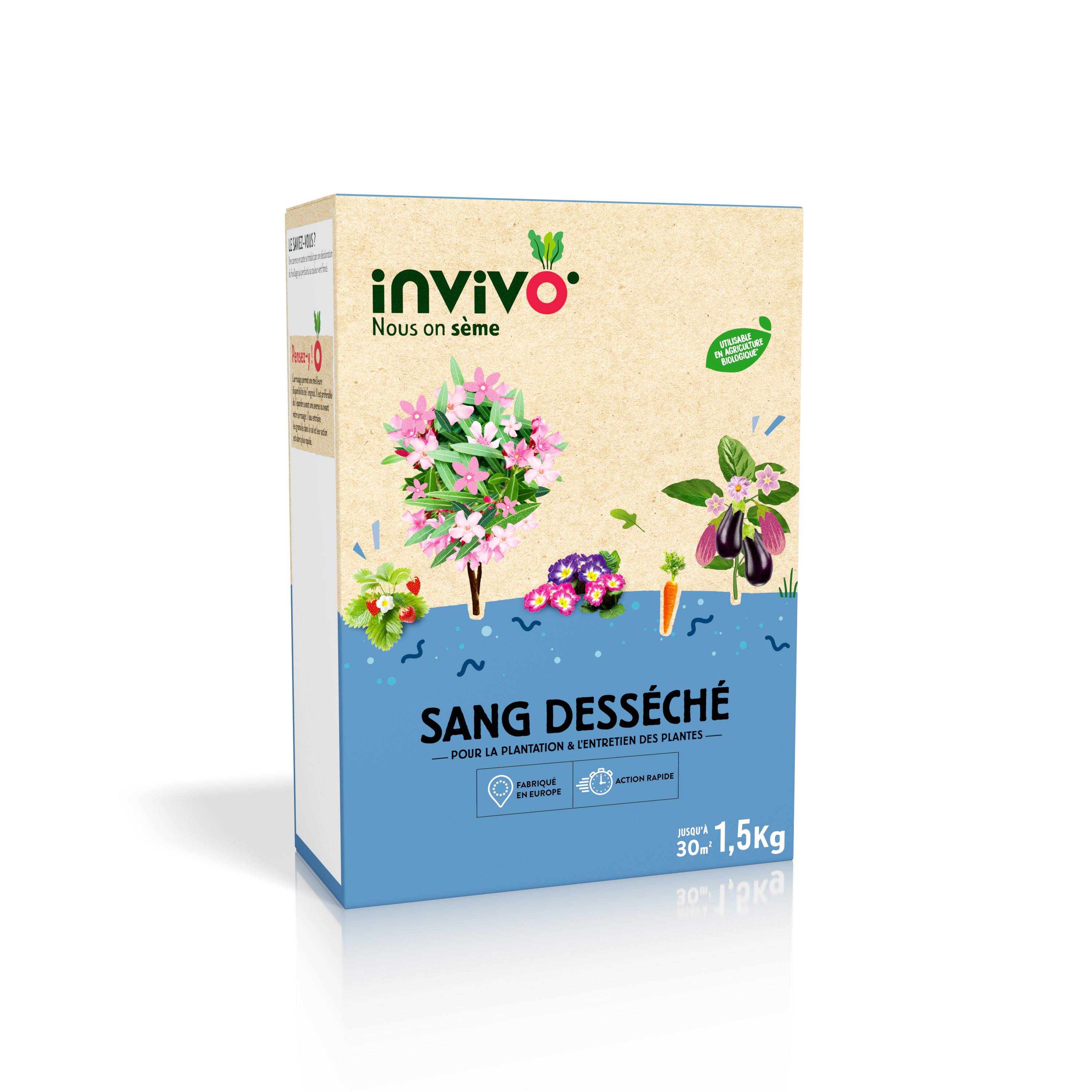 Invivo Nous On Sème - Engrais Sang Boîte 1,5kg - INVIVO Nous on sème