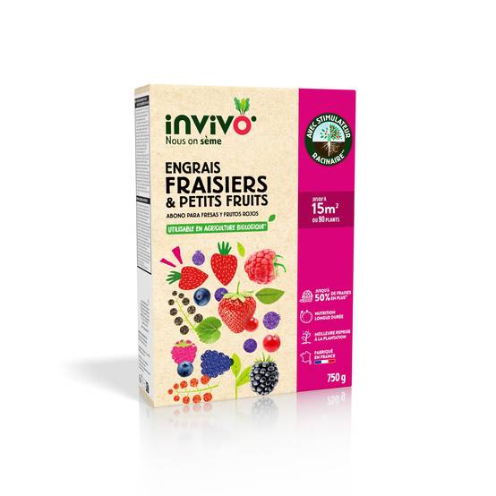 Invivo Nous On Sème - Engrais Fraisiers & Petits fruits 750 g - INVIVO Nous on sème - Image 1