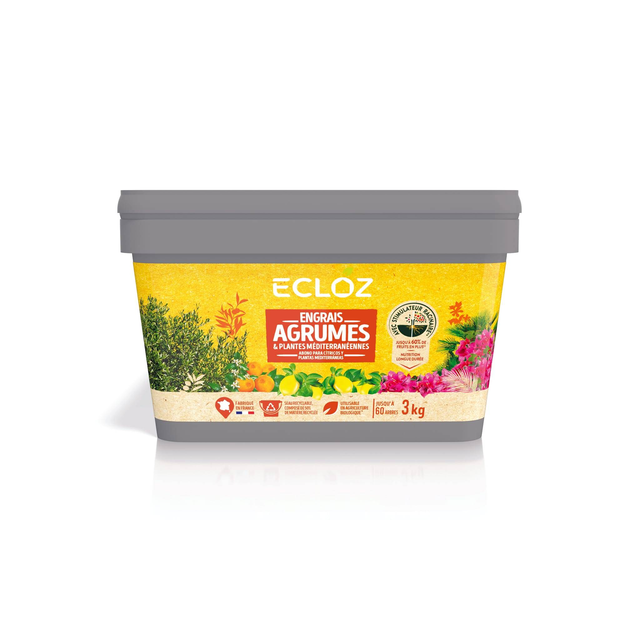 Ecloz - Engrais Agrumes & Plantes méditerranéennes Seau 3kg - ECLOZ