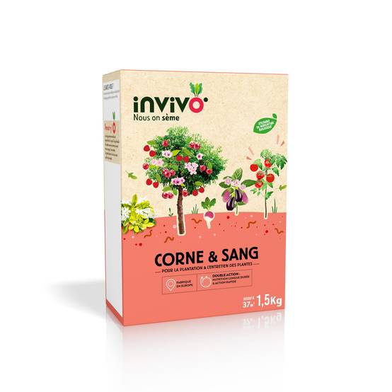 Invivo Nous On Sème - Engrais Corne & Sang Boîte 1,5kg - INVIVO Nous on sème - Image 1