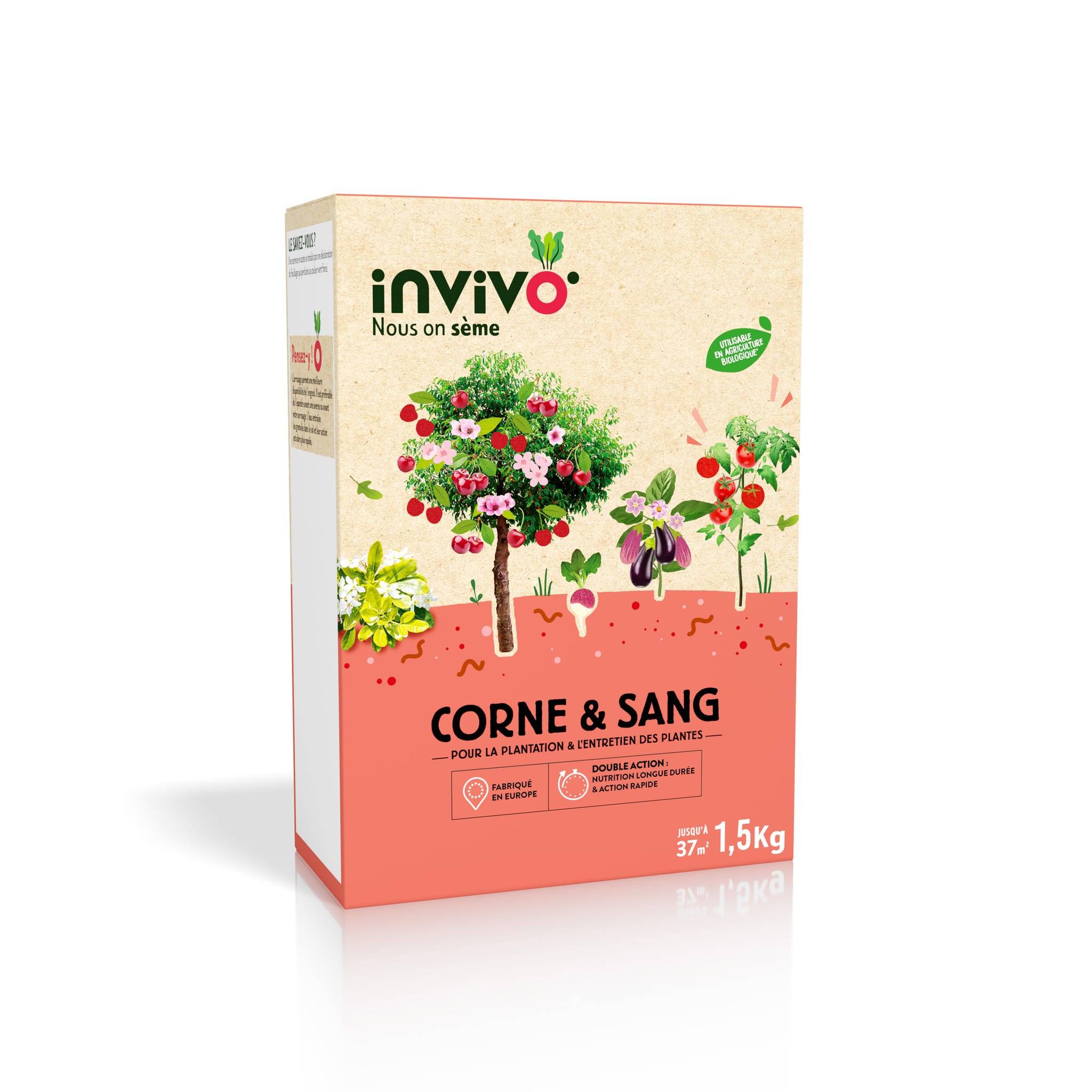 Invivo Nous On Sème - Engrais Corne & Sang Boîte 1,5kg - INVIVO Nous on sème