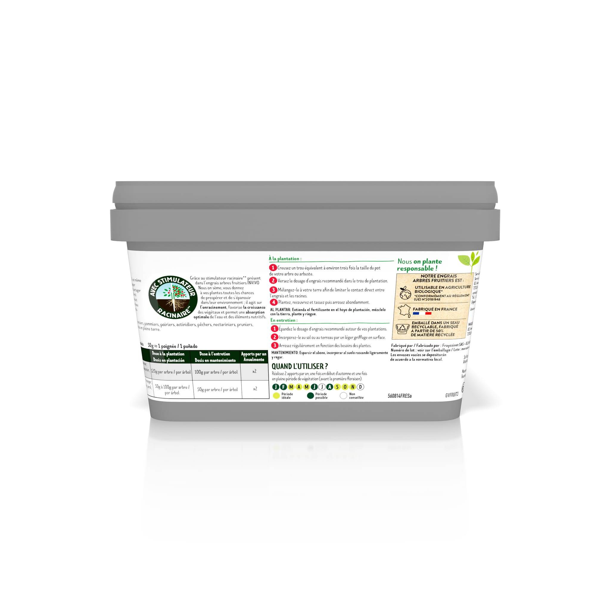Invivo Nous On Sème - Engrais Arbres fruitiers Seau  3kg - INVIVO Nous on sème - Image 3