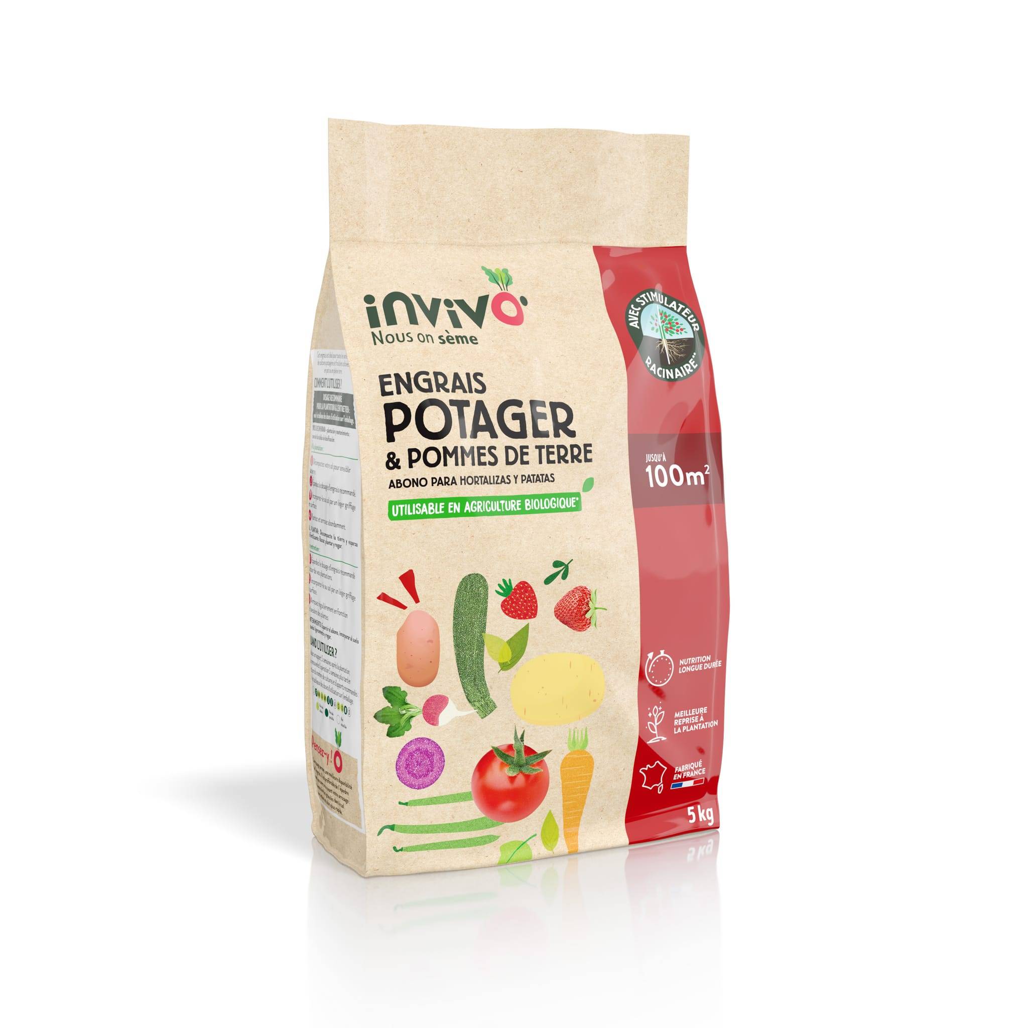 Invivo Nous On Sème - Engrais Potager et Pommes de terre Sac 5kg - INVIVO Nous on sème