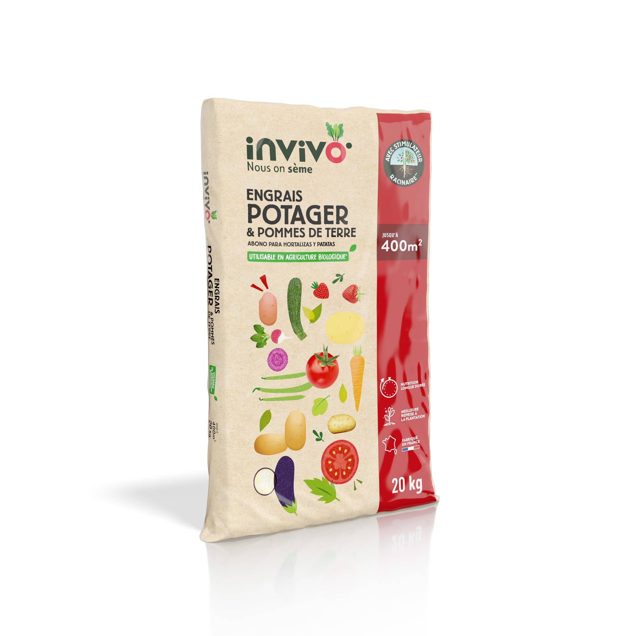 Invivo Nous On Sème - Engrais Potager et Pommes de terre Sac 20kg - INVIVO Nous on sème - Image 1