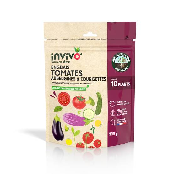 Invivo Nous On Sème - Engrais Tomates/Aubergines/Courgettes 500g - INVIVO Nous on sème - Image 1
