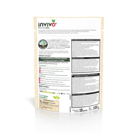 Invivo Nous On Sème - Engrais Tomates/Aubergines/Courgettes 500g - INVIVO Nous on sème - Image 2