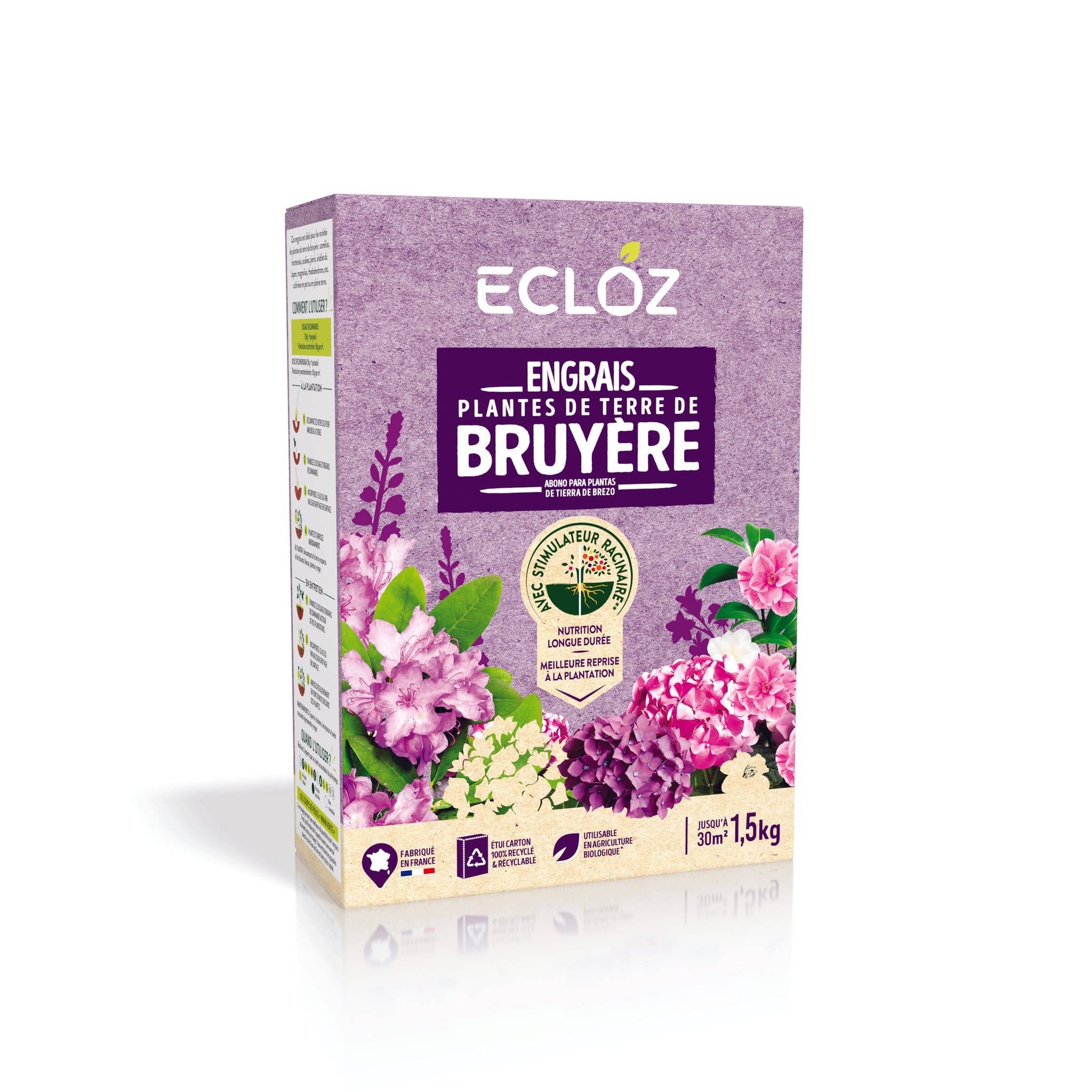 Ecloz - Engrais Plantes de terre de bruyère Boîte 1,5kg - ECLOZ